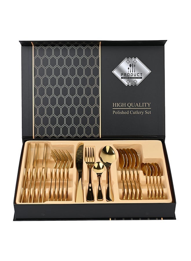 Ollieroo 24 Pieces Durable and Stylish Cutlery Set  for Comfort and Stylish Table Settings Gold - Image 3